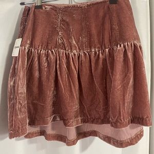 NWT Free People Crushed Velvet Skirt- Koch Dupe